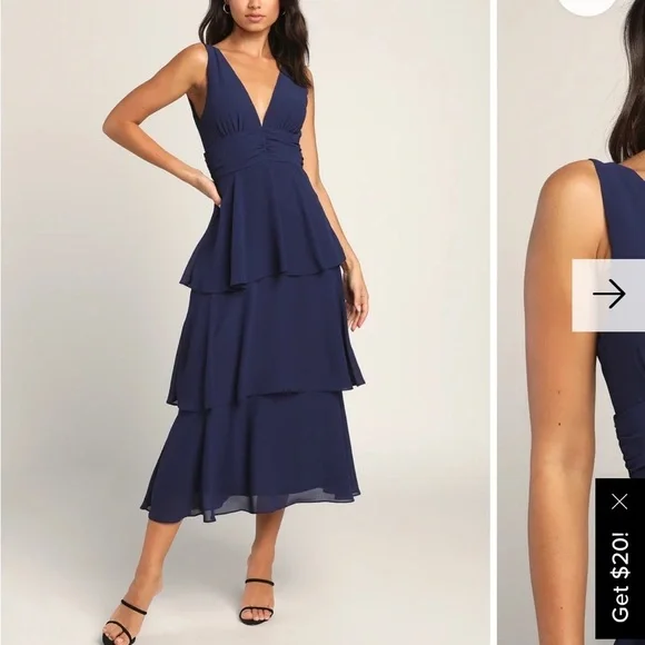 Lulus Dresses Nwt Lulus Celebration Time Navy Blue Sleeveless